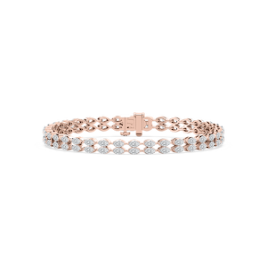 33 ¼ ctw Marquise Lab Grown Diamond Double Row Tennis Bracelet - 7 Inches - Signature Collection