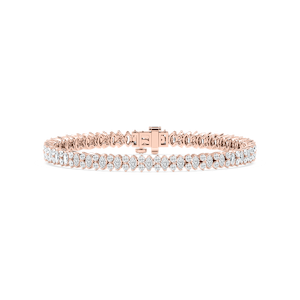 6 ⅙ ctw Marquise and Round Lab Grown Diamond Double Row Tennis Bracelet - 7 Inches