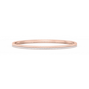 1 ½ ctw Round Lab Grown Diamond Double Row Bangle Bracelet  - 7.25 Inches