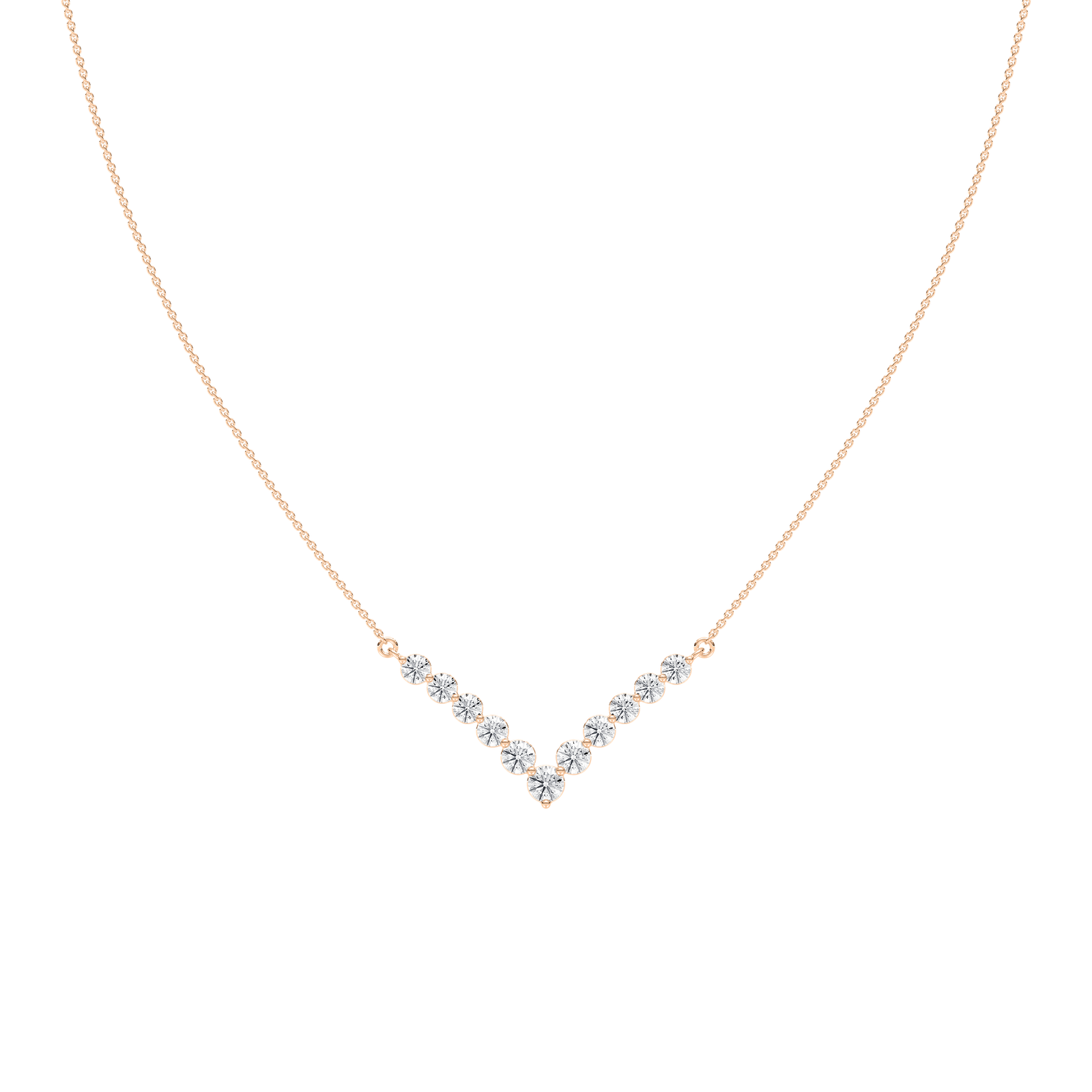 2 ctw Round Lab Grown Diamond Radiant Chevron Necklace - 18 Inches