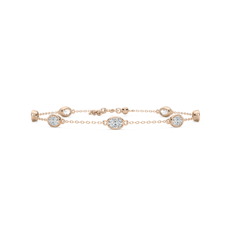 【HYERES LOR】25SS★ Nova 10K Pave Petite Station Bracelet Oval Station Bracelet - MiaDonna