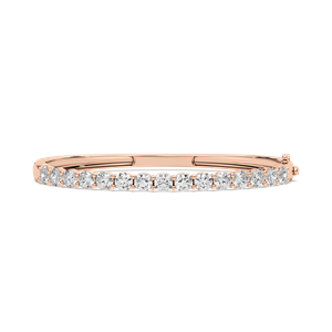 Round Cut Diamond Hinged Bangle