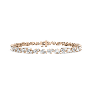 Pear and Round Diamond Tennis Bracelet