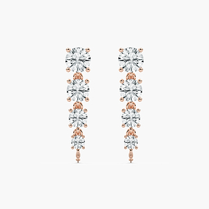 Graduated Round Lab Grown Diamond Dangler Earrings