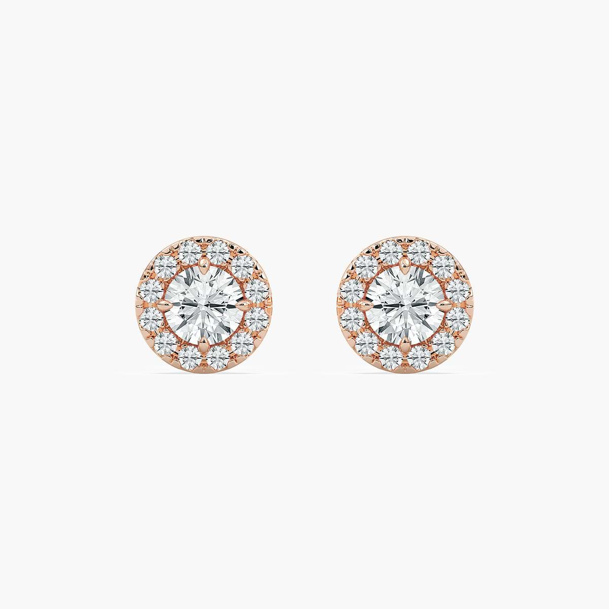 2/3 ctw Round Lab Grown Diamond Classic Halo Stud Earrings