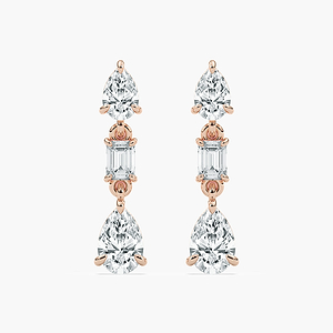 Pear and Emerald Lab Grown Diamond Dangler Earrings