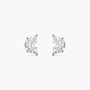 Half Moon Lab Grown Diamond Stud Earrings