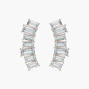 Baguette Lab-Grown Diamond Climber Earrings