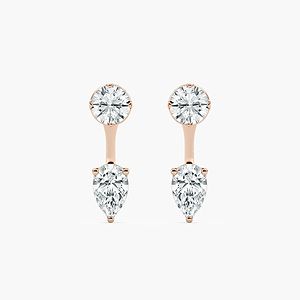 Round and Pear Lab-Diamond Earring Jackets