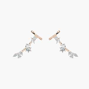 Mixed Shape Lab Grown Diamond Cuff Earrings