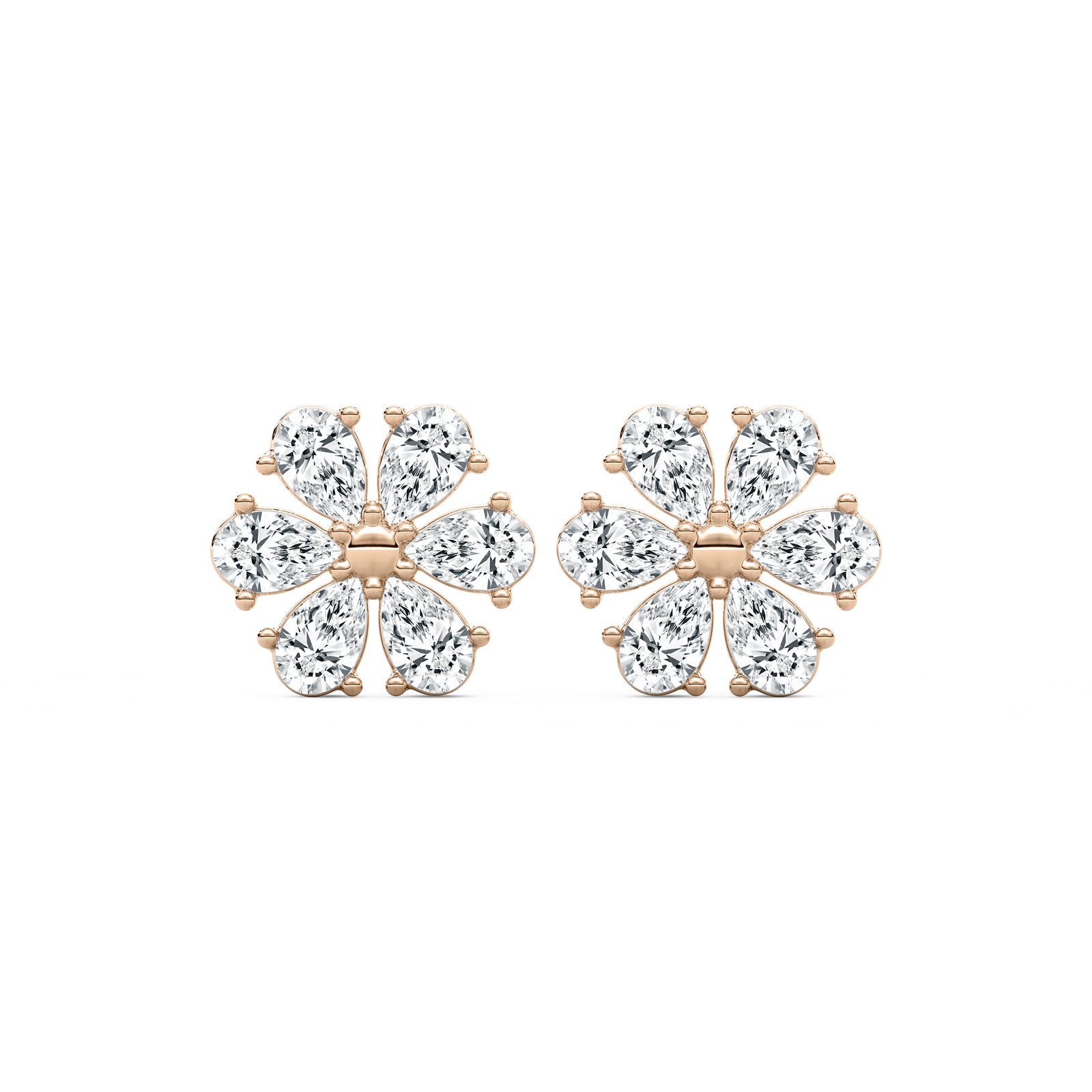1 ⅞ ctw Pear Lab Grown Diamond Daisy Stud Earrings