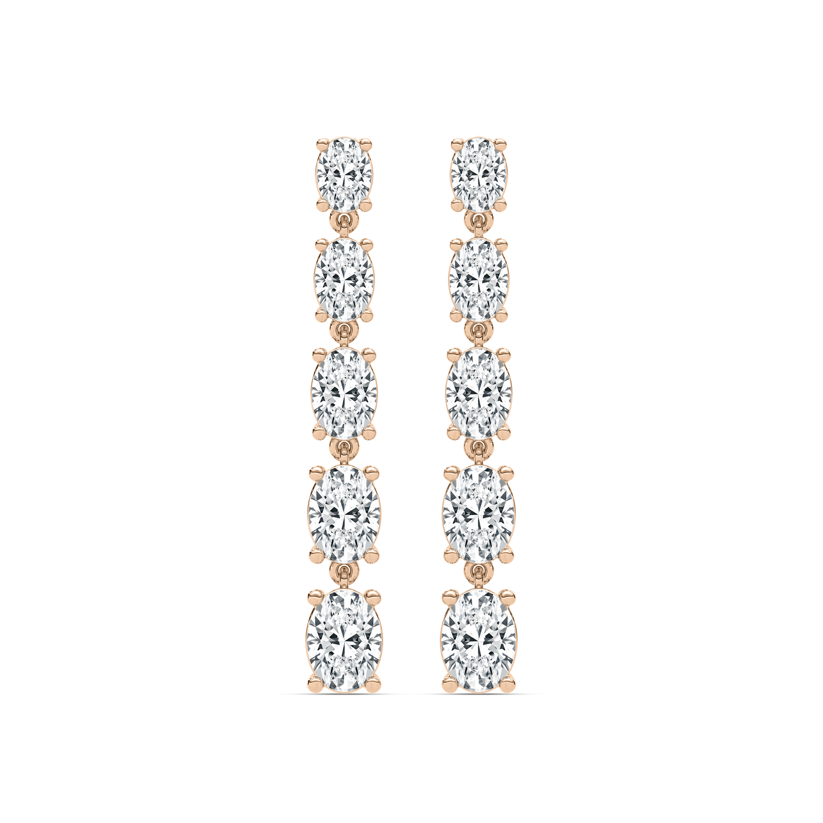 4 ctw Oval Lab Grown Diamond Dangle Earrings