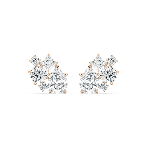 Clustered Multi-Stone Stud Earrings