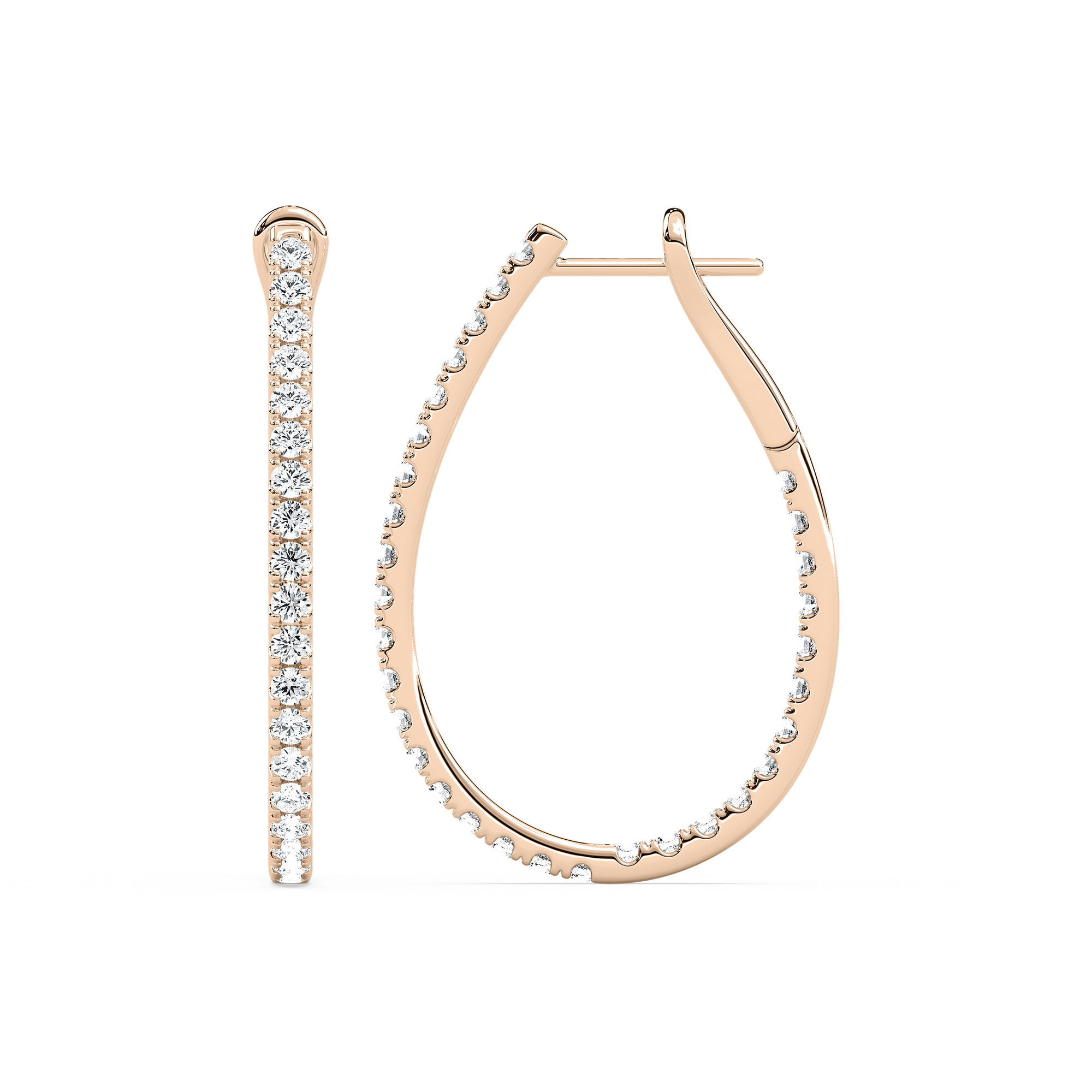 2 ¹⁄₆ ctw Round Lab Grown Diamond Pave Inside Out Hoop Earrings