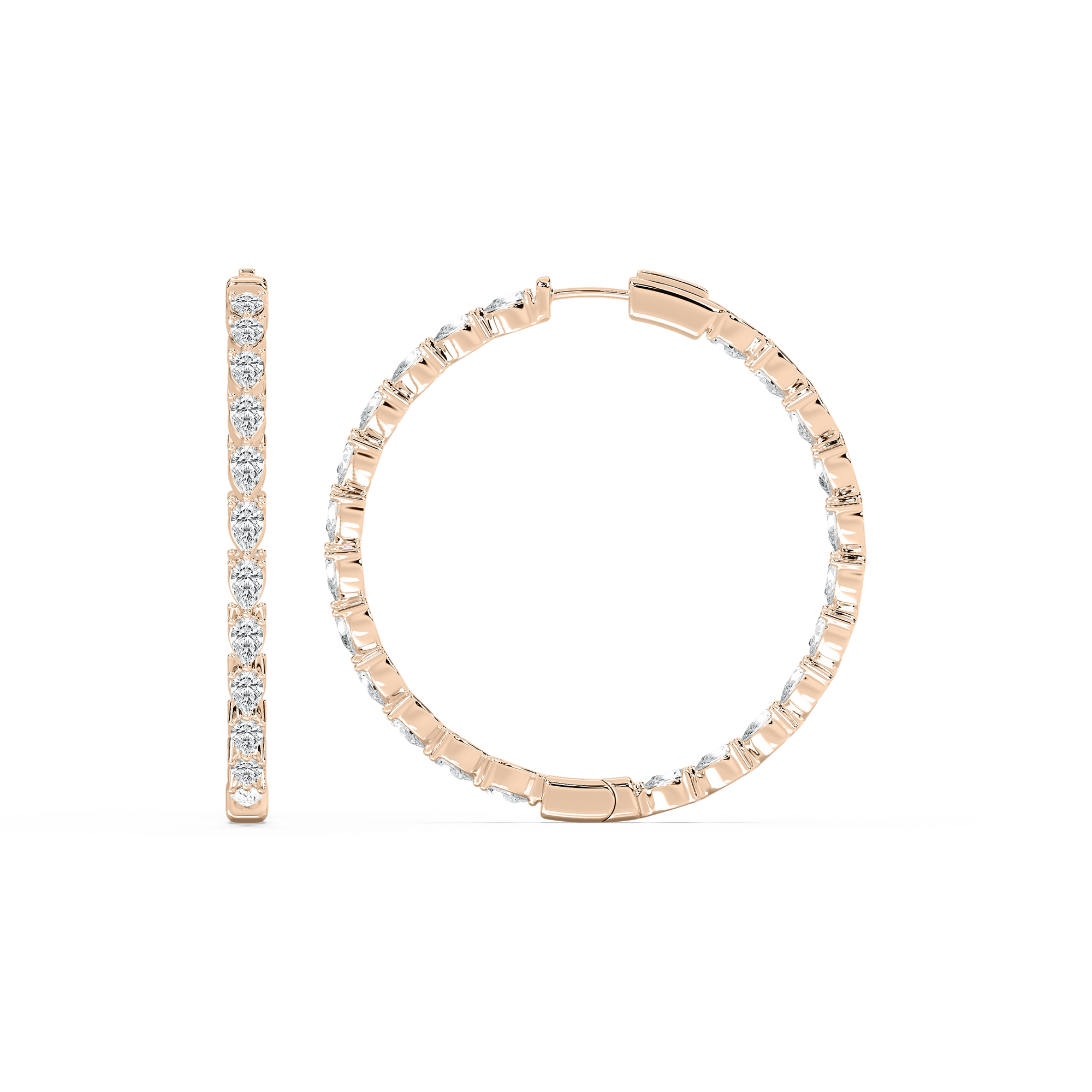 6 ⁷/₈ ctw Pear Lab Grown Diamond Inside Out Hoop Earrings