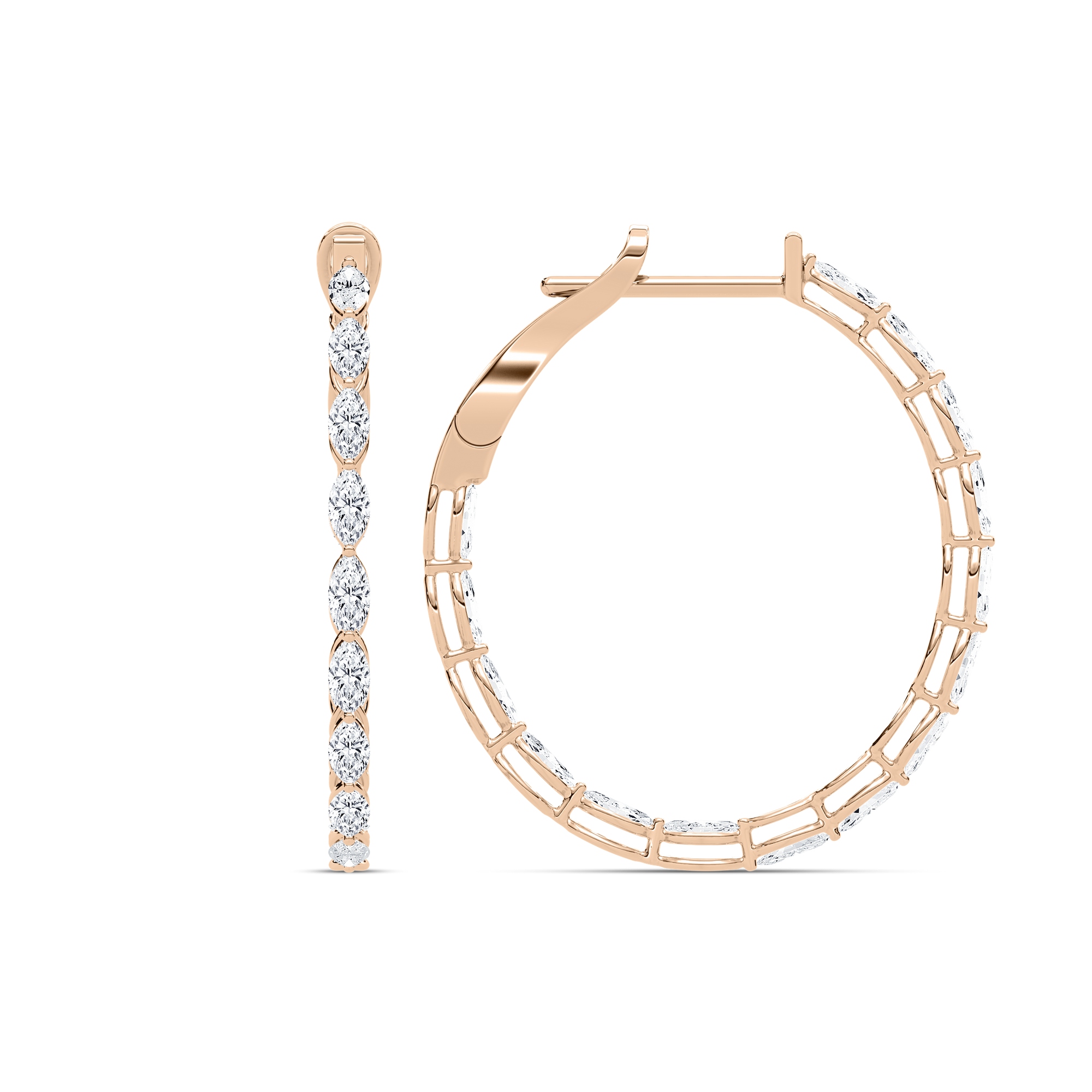 4 ¹⁄₂ ctw Marquise Lab Grown Diamond Inside Out Hoop Earrings