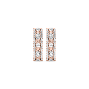 2 ⅝ ctw Oval and Round Lab Grown Diamond Framed Hoop Earrings