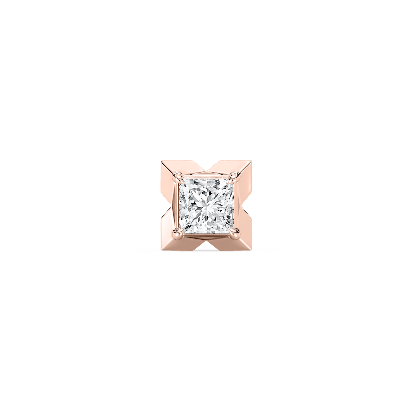 Princess Lab Grown Diamond X-Prong Single Stud Earring