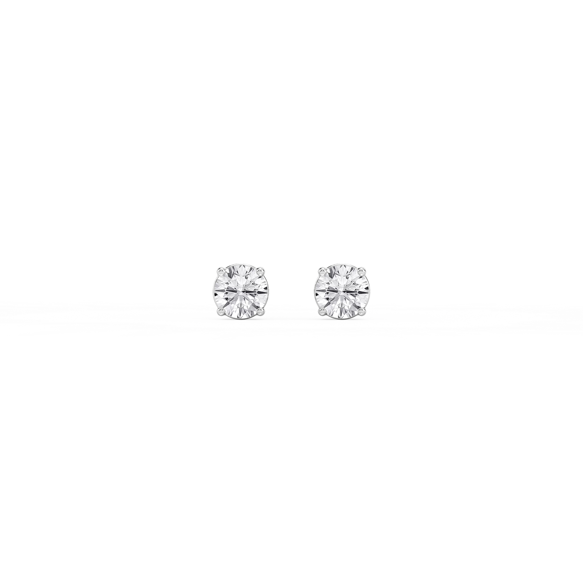 Classic Stud Earrings with 0.50ctw Round Cut Lab-Grown Diamonds in 14K White Gold