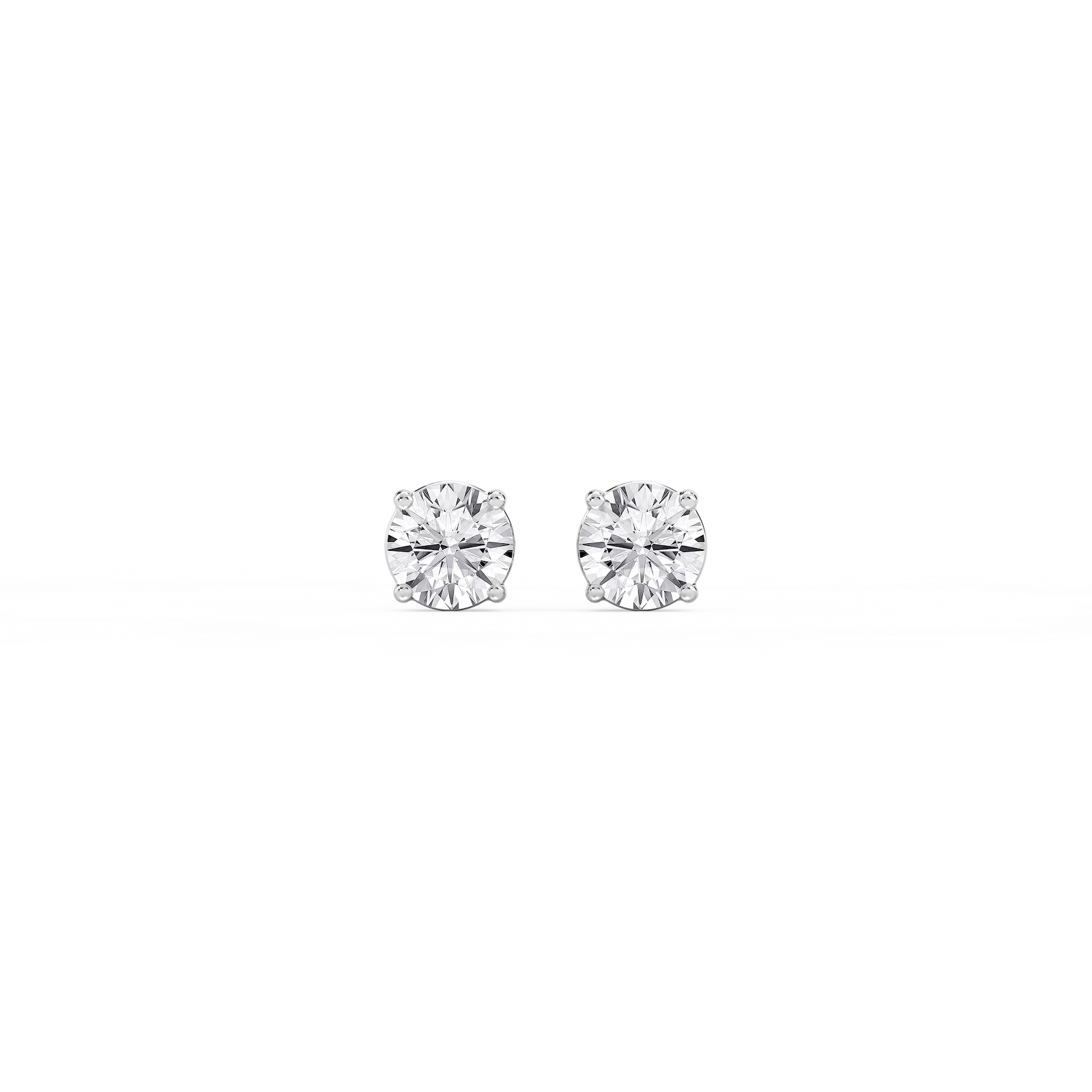 Classic Stud Earrings with 1.00ctw Round Cut Lab-Grown Diamonds in 14K White Gold
