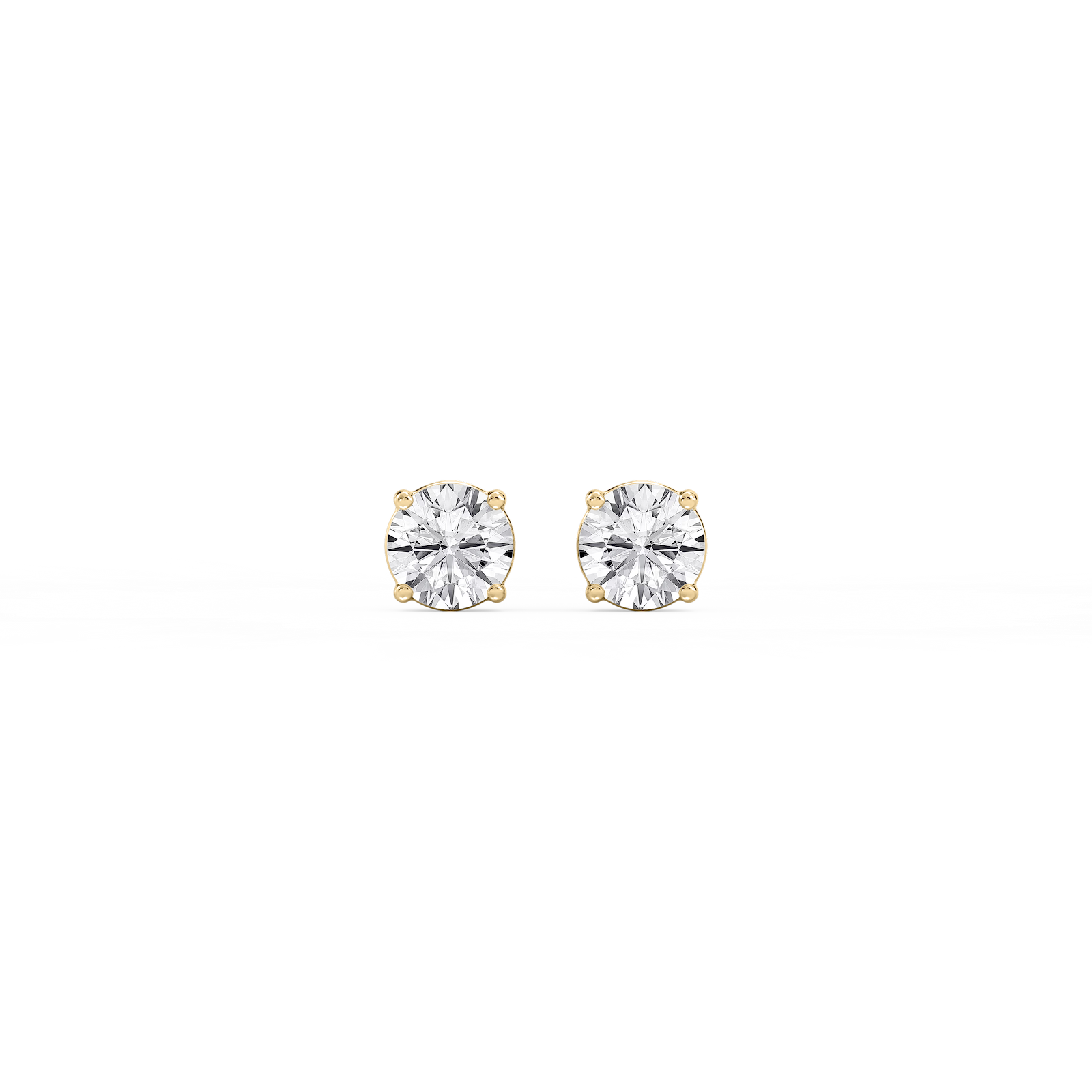 Classic Stud Earrings with 1.00ctw Round Cut Lab-Grown Diamonds in 14K Yellow Gold