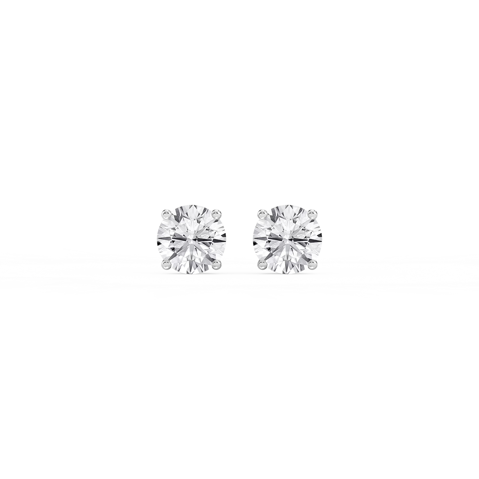 Round Drop Stud Earrings with 2.13ctw Round Cut Lab-Grown Diamonds in 14K White Gold
