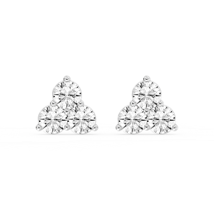1 ¹⁄₁₀ ctw Round Lab Grown Diamond Three Stone Stud Earrings