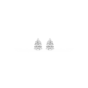 Pear Lab Grown Diamond Classic Three Prong Martini Threaded Stud Earrings