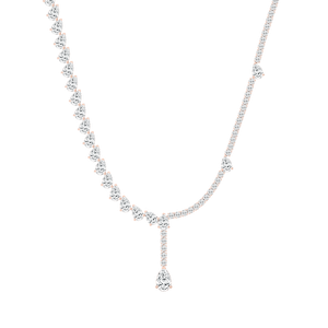 37 ⅔ ctw Round and Pear Lab Grown Diamond Drop Tennis Necklace - 18 Inches - Signature Collection