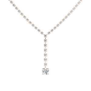 Diamond Tennis Necklace with Solitaire Drop