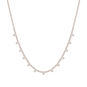 Diamond Tennis Necklace with Dangles