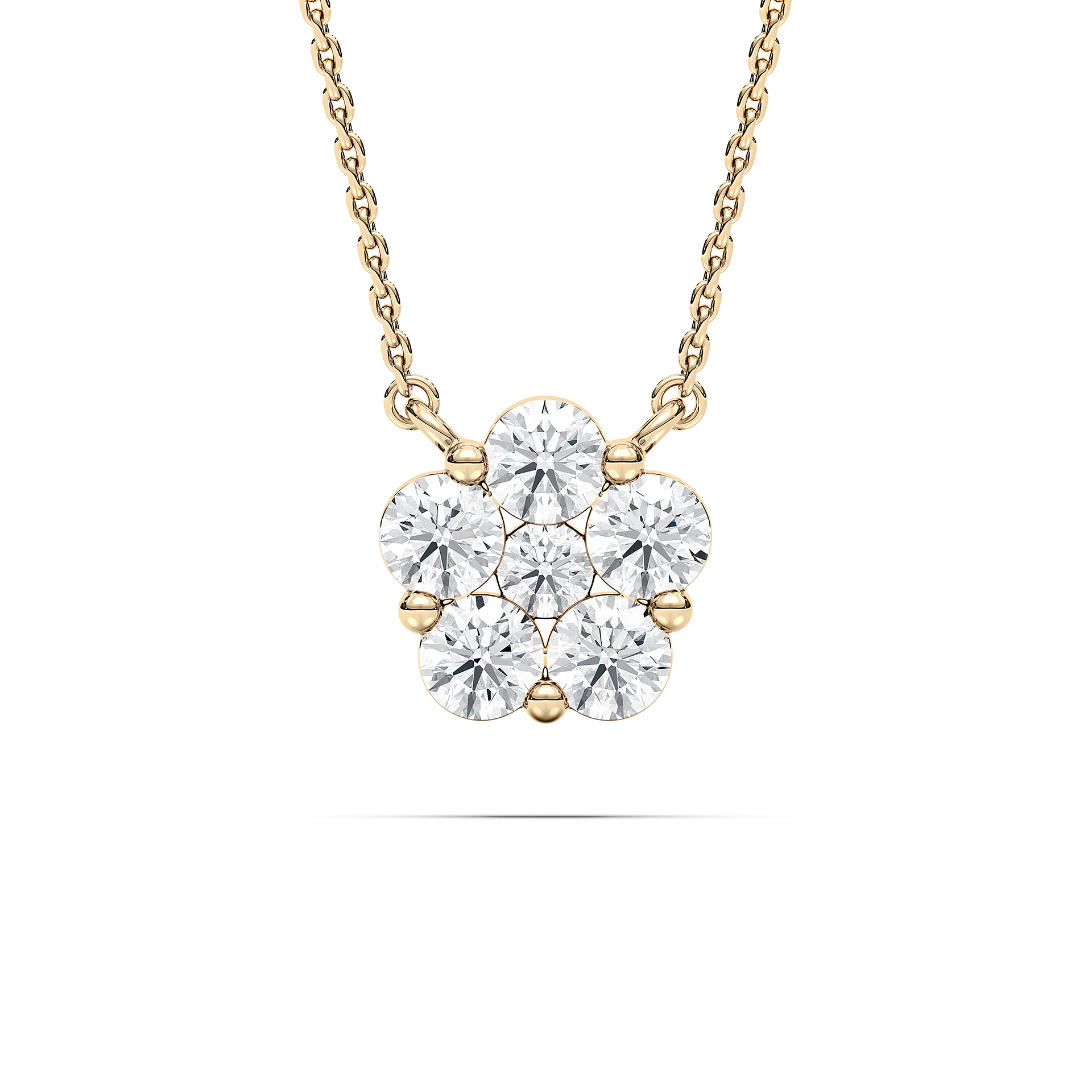 1 ctw Round Lab Grown Diamond Blooming Beauty Flower Pendant  - 18 Inches