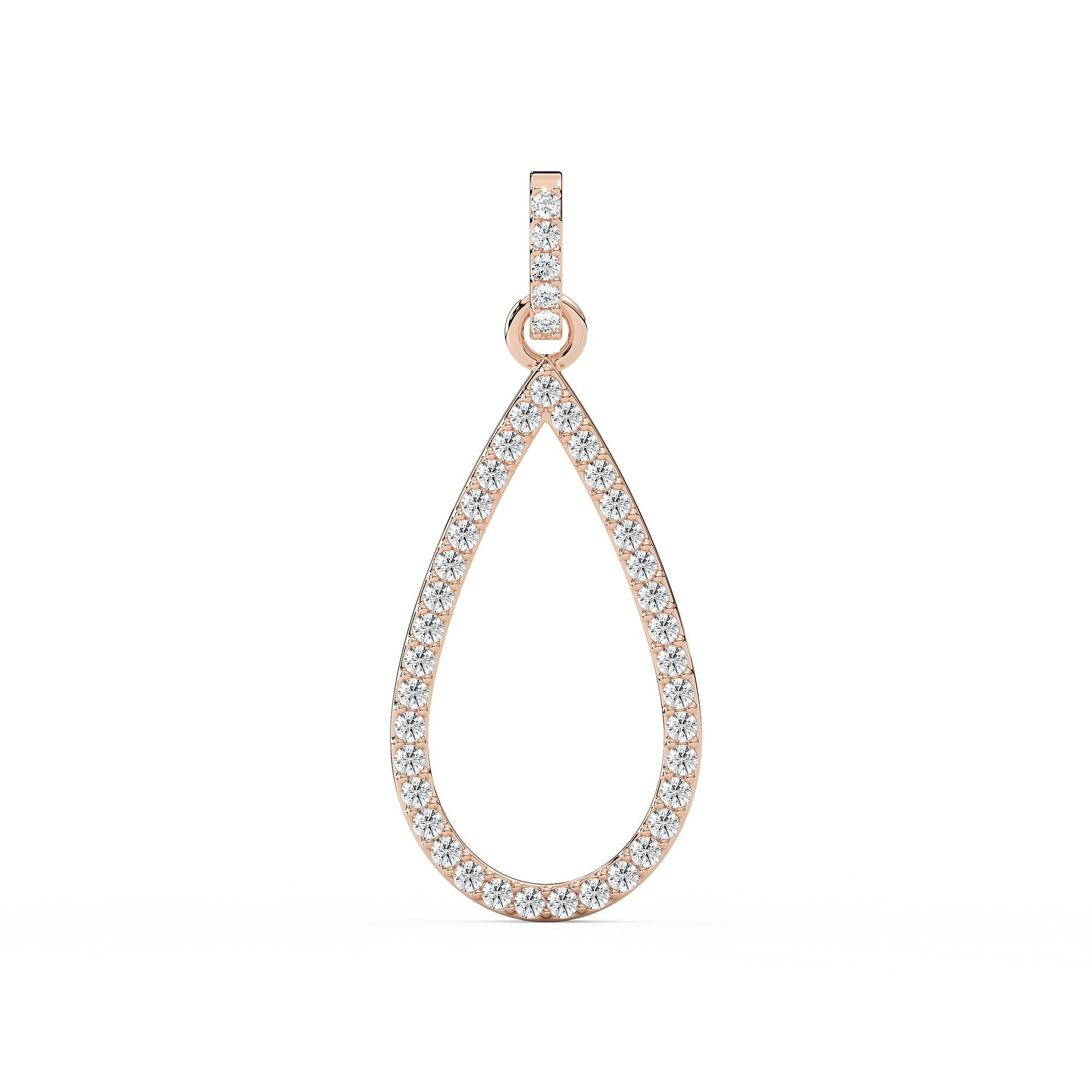 1/4 ctw Round Lab Grown Diamond Pave Teardrop Pendant  - 18 Inches