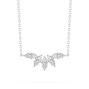 3/4 ctw Marquise Lab Grown Diamond Five-Stone Necklace - 16 to 18 Inches