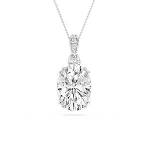 23 ¾ ctw Oval Lab Grown Diamond Double Prong Pendant - 18 Inches - Signature Collection