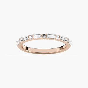 Whimsy 2/5 ctw Round and Baguette Shared Prong Wedding Band