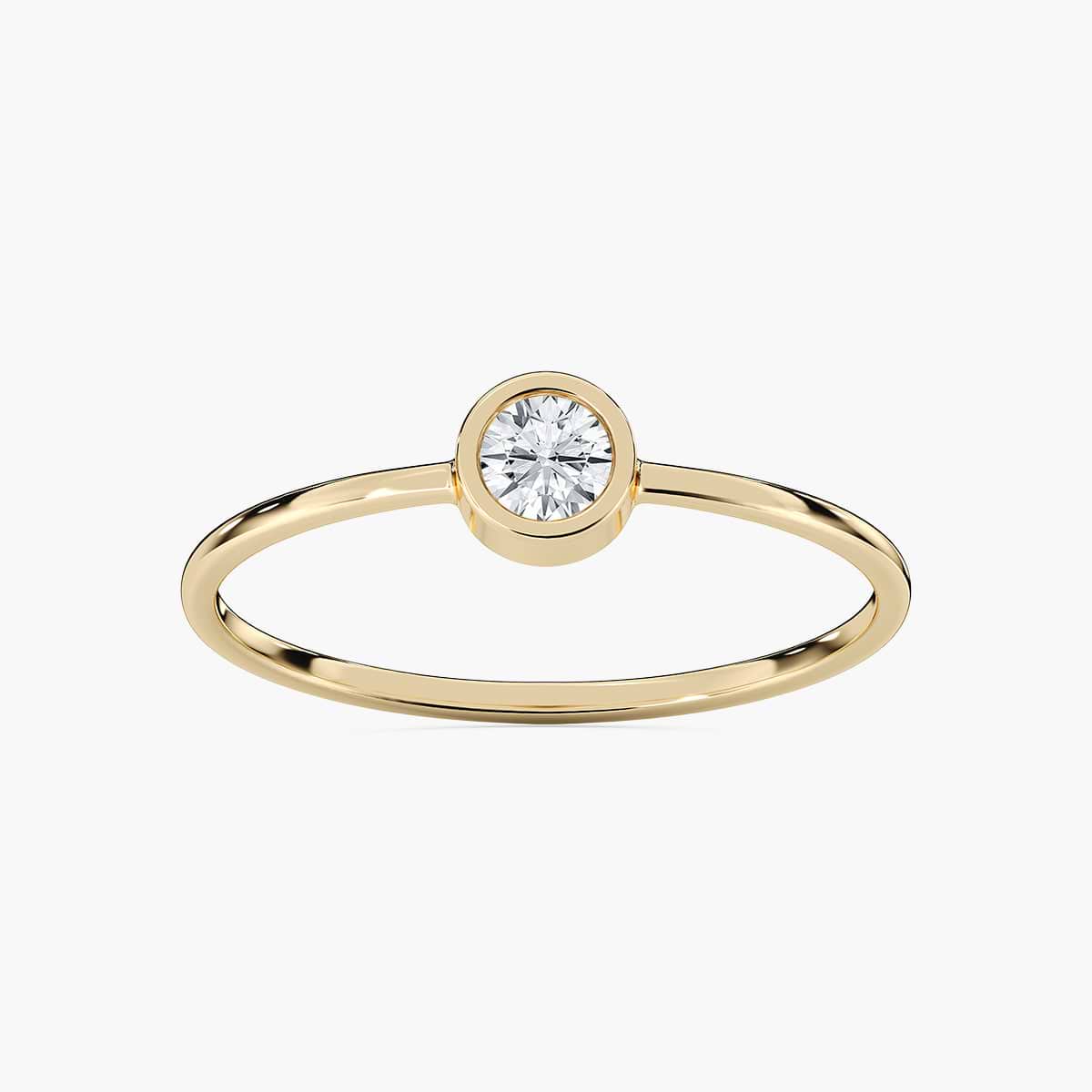 Glow Bezel Stackable Band with 0.13ct Lab-Grown Diamonds in 14K Yellow Gold