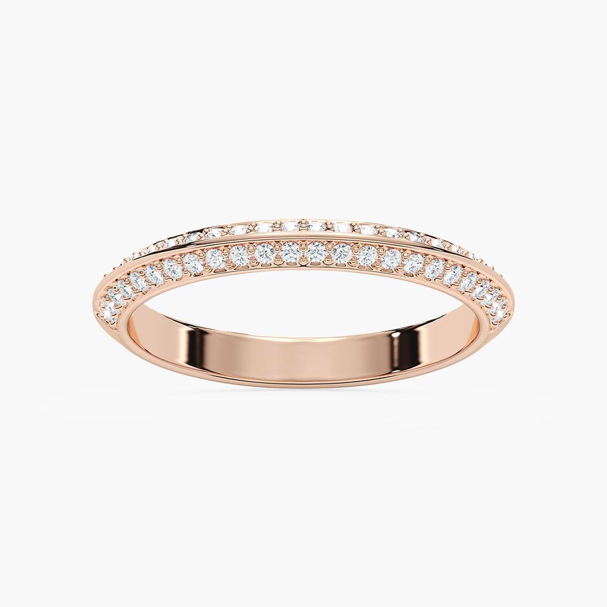 Knife Edge Diamond Band with 0.29ctw in 14K Rose Gold