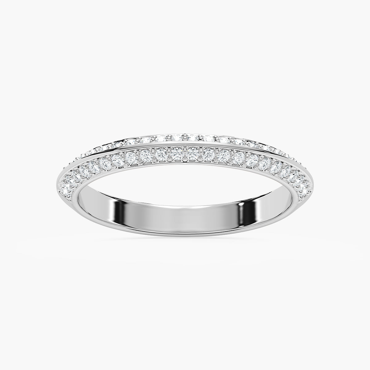 Knife Edge LGD Band with 0.29ctw Lab-Grown Diamonds in 14K White Gold