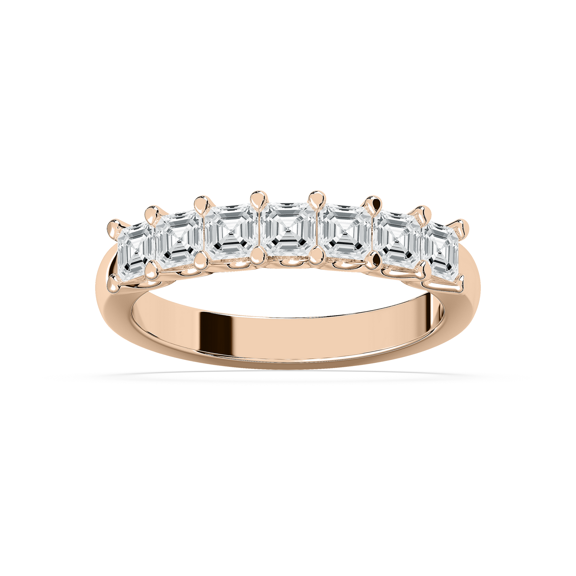 Aria 7/8 ctw Asscher Lab Grown Diamond Seven Stone U Prong Anniversary Band