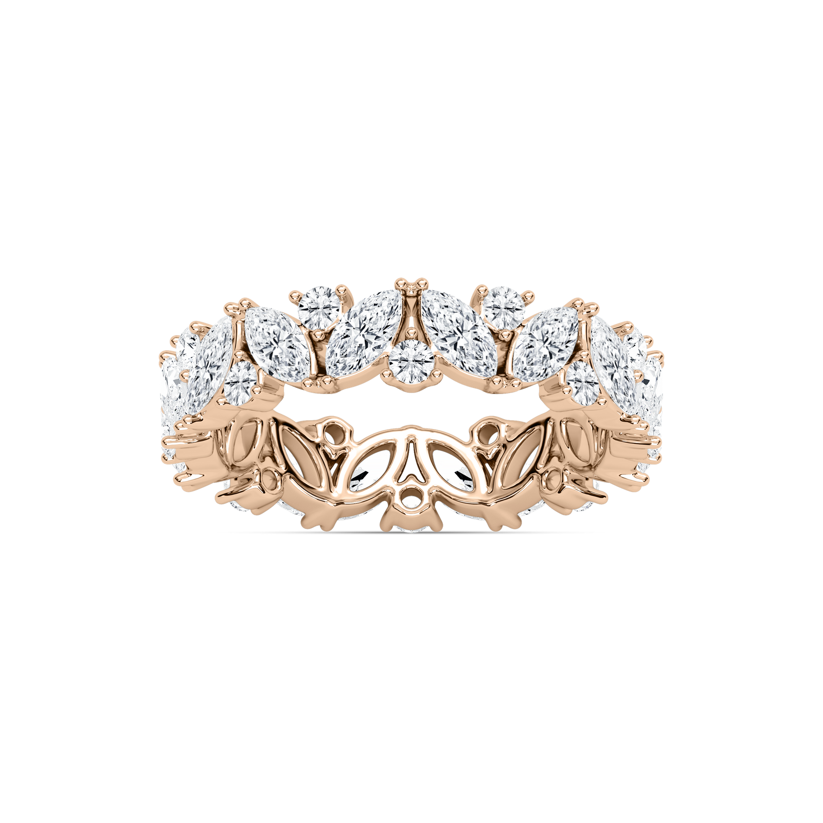 Avani 2 ⅜ ctw Marquise and Round Lab Grown Diamond Nature Inspired Eternity Band
