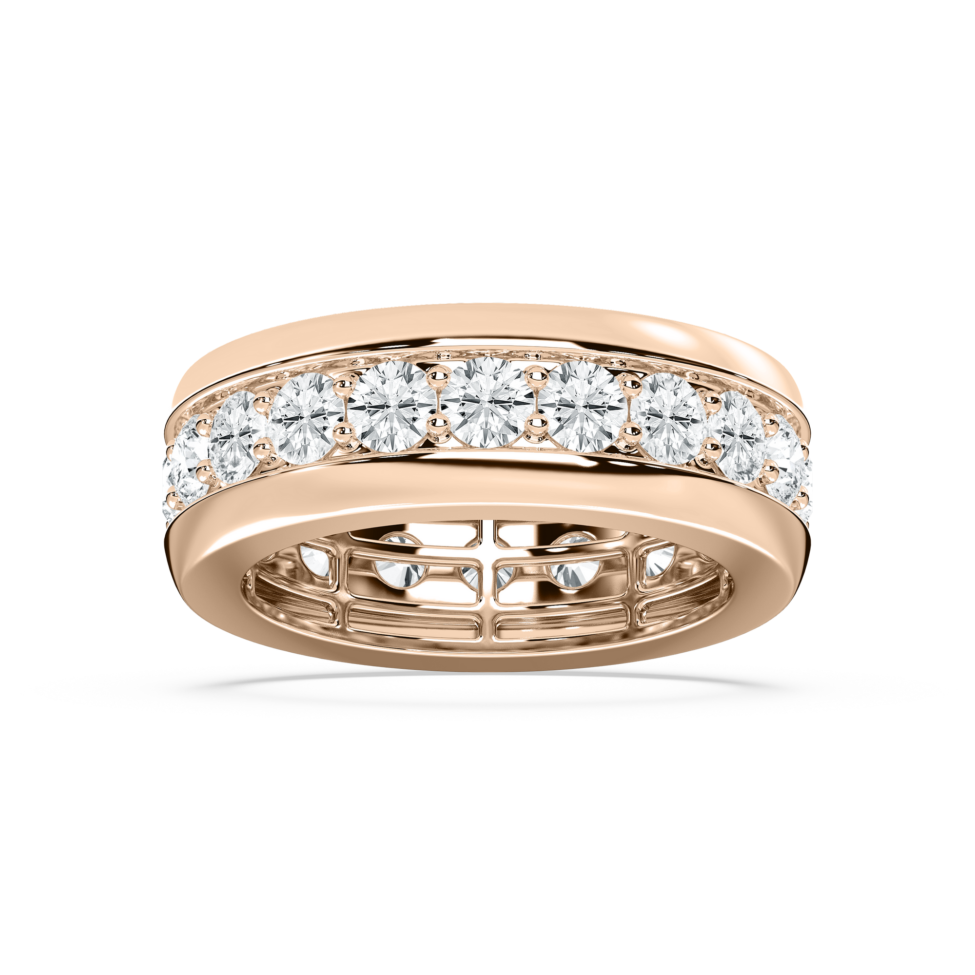 Matteo 4 ⅕ ctw Round Lab Grown Diamond 8.50mm Channel Mens Wedding Band