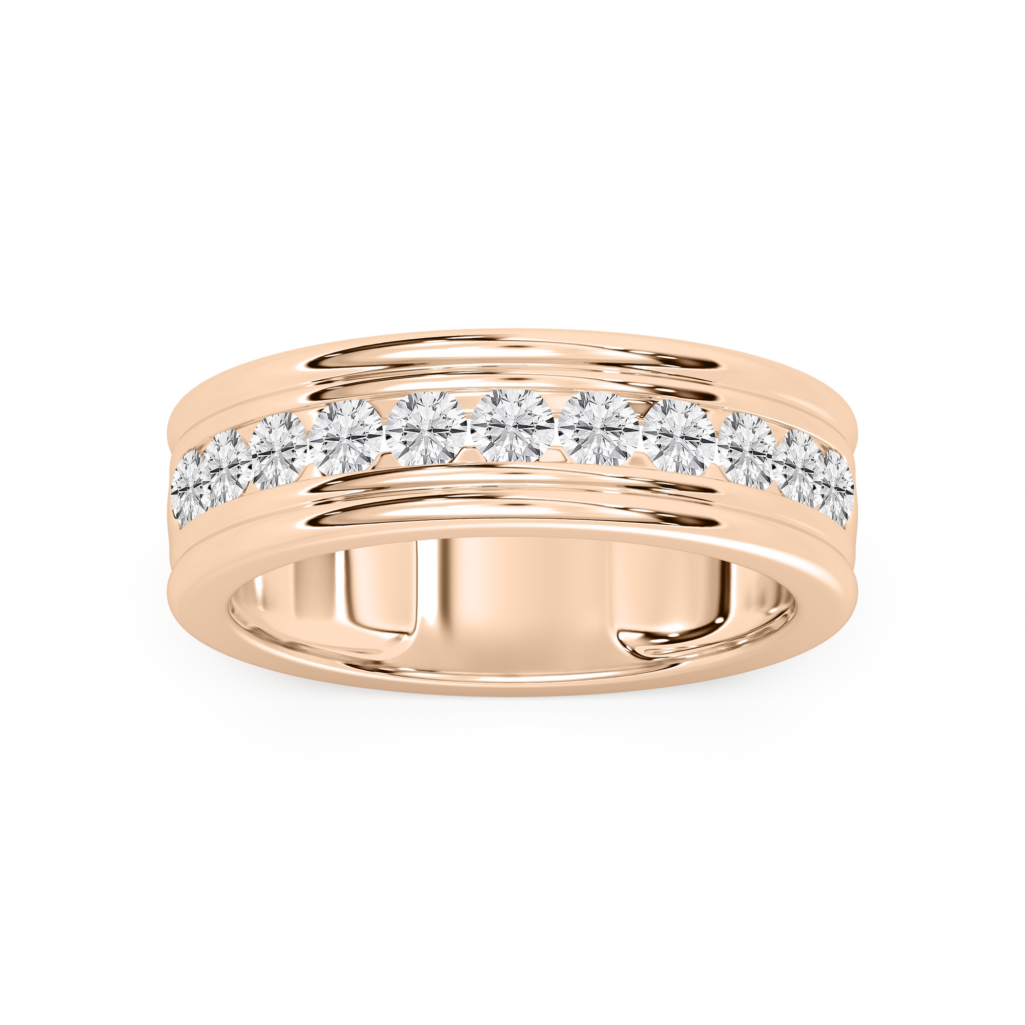 Alexander 1 ctw Round Lab Grown Diamond 7.25mm Channel Mens Wedding Band