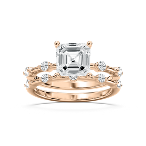 Mila Asscher Cut Wedding Set