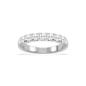 August Anniversary Band with 1.00ctw Round Cut Lab-Grown Diamonds in 14K White Gold