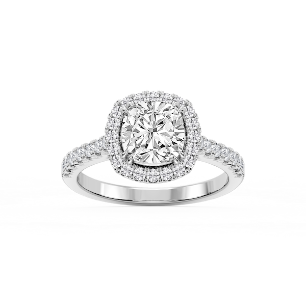 Doris Cushion Lab Grown Diamond Classic Prong Halo Engagement Ring