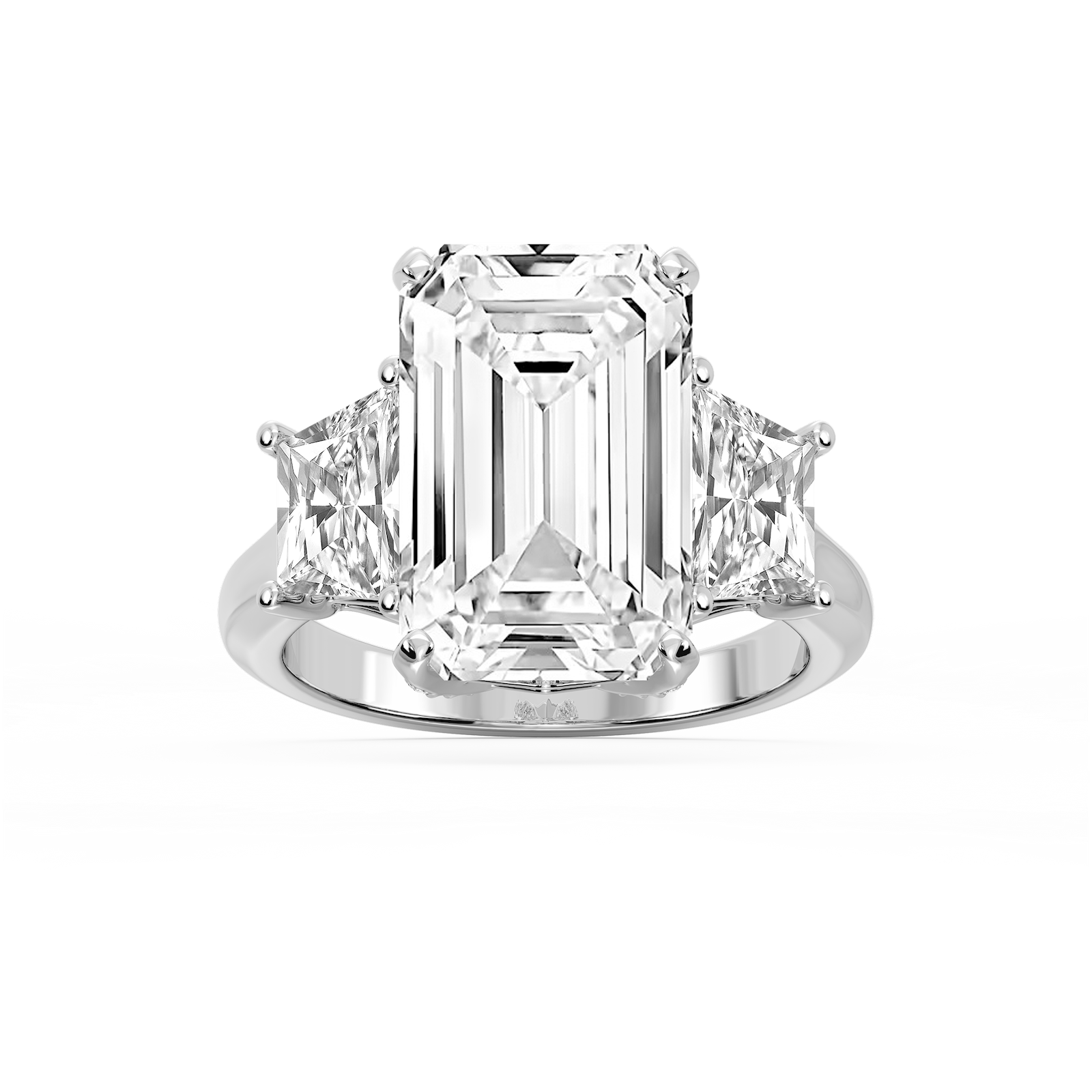 Kinsley 12 ¼ ctw Emerald Lab Grown Diamond Three Stone Engagement Ring - Signature Collection