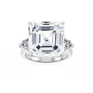 Beth 21 ⅕ ctw Asscher Lab Grown Diamond Three Stone Engagement Ring - Signature Collection