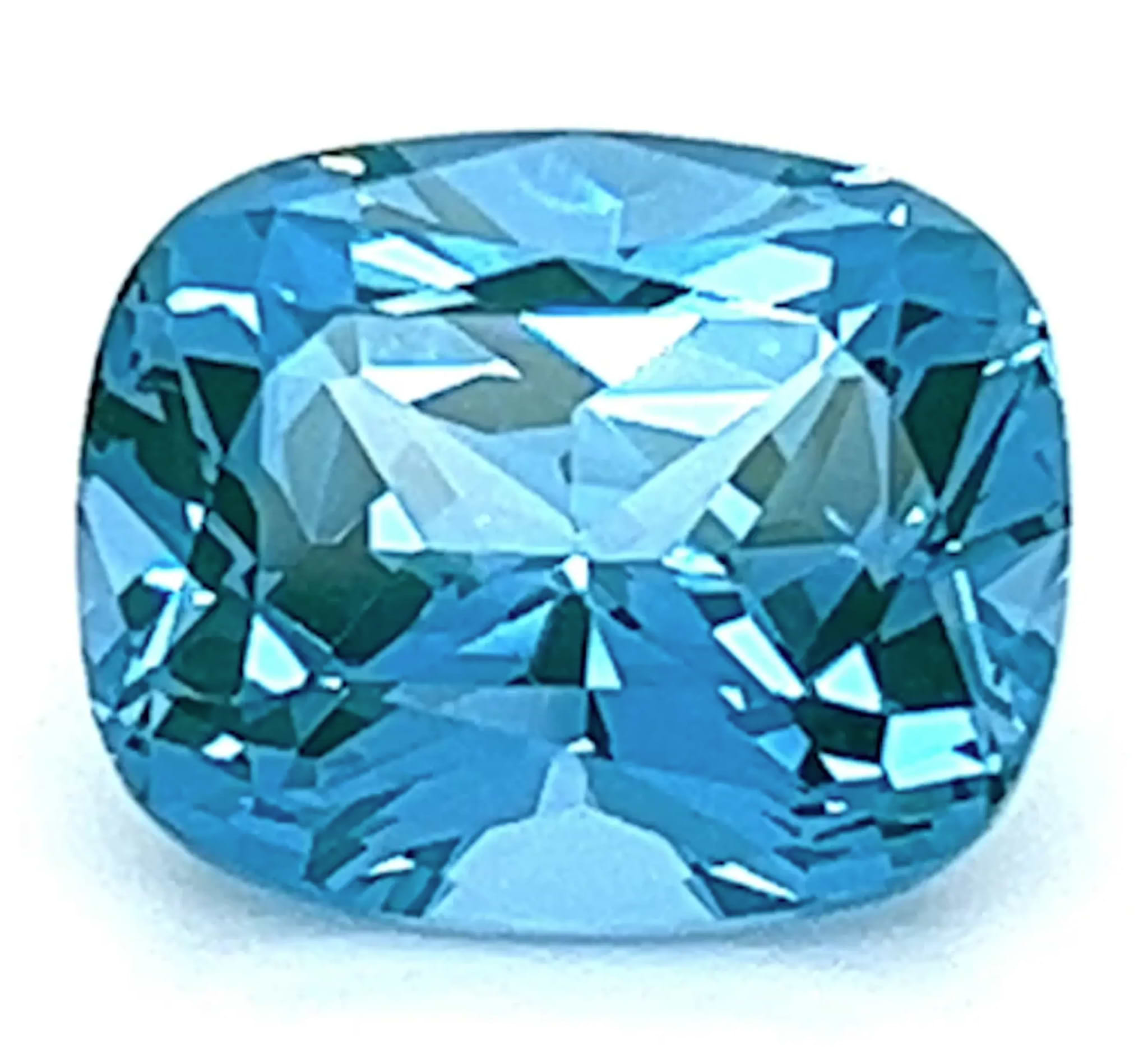 2.74 Carat Cushion Cut Lab-Created Paraiba Teal Spinel