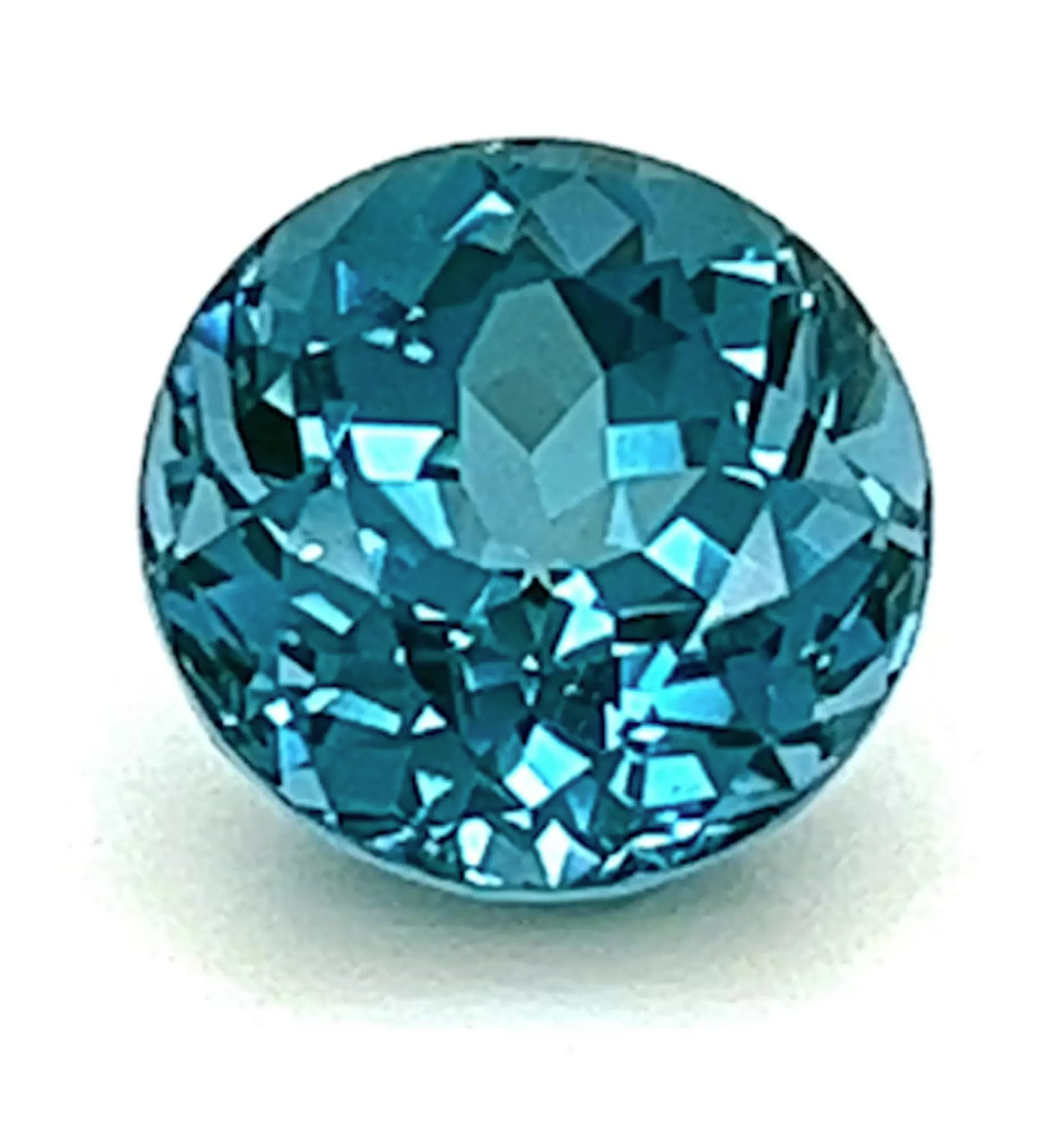 1.03 Carat Round Cut Lab-Created Paraiba Teal Spinel